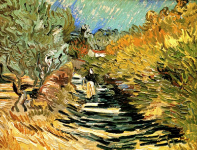 Vincent van Gogh A Road at Saint-Remy with Female Figure