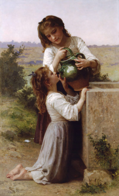 William-Adolphe Bouguereau At The Fountain