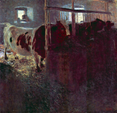 Gustav Klimt Cows in Stall