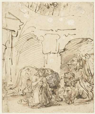 Rembrandt Harmensz. van Rijn Daniël in the lion's den