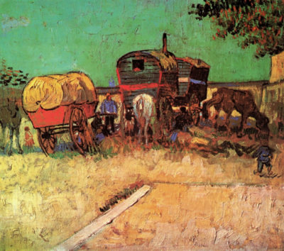 Vincent van Gogh Encampment of Gypsies with Caravans