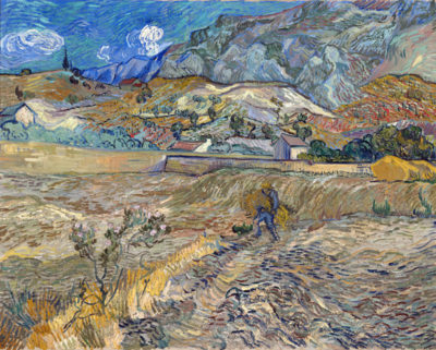 Vincent van Gogh Enclosed Field with Peasant