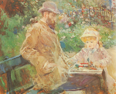 Berthe Morisot Eugäne Manet and his daughter in Bougival