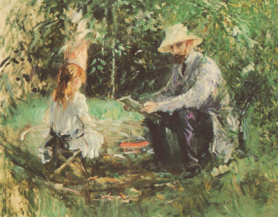Berthe Morisot Eugäne Manet and his daughter in the garden