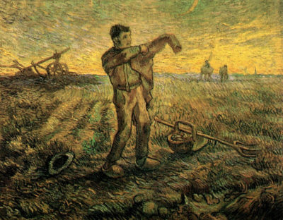 Vincent van Gogh Evening The End of the Day after Millet