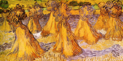 Vincent van Gogh Field with Stacks of Wheat