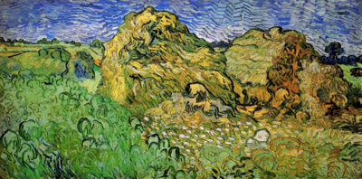 Vincent van Gogh Field with Wheat Stacks