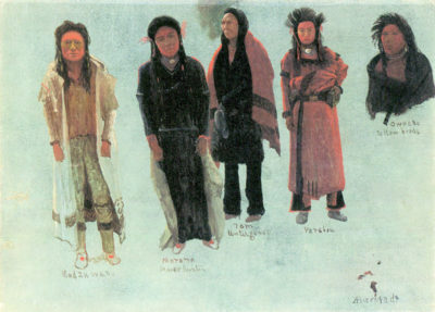 Albert Bierstadt Five Indians