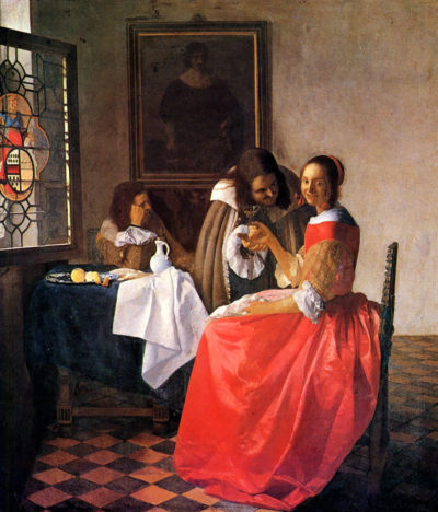 Johannes Vermeer Girl with a wine glass