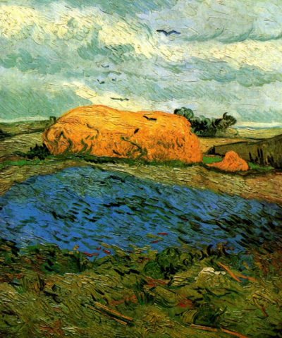 Vincent van Gogh Haystacks under a Rainy Sky