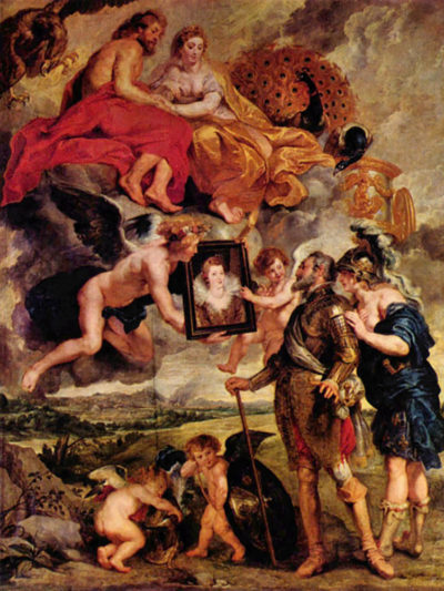Peter Paul Rubens Henry receives the portrait from Medici's
