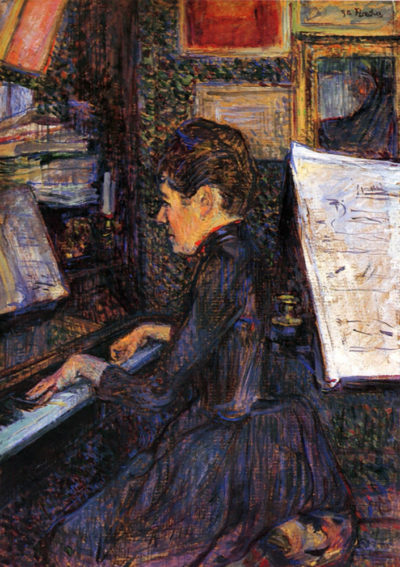 Henri de Toulouse-Lautrec Lady Dihau playing piano