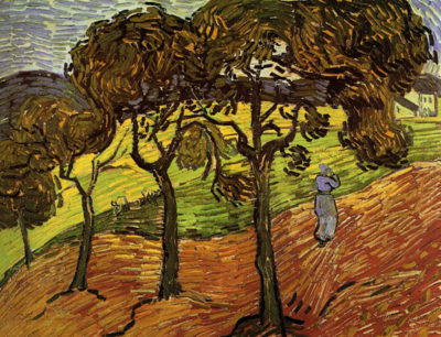 Vincent van Gogh Landscape with Trees and Figures