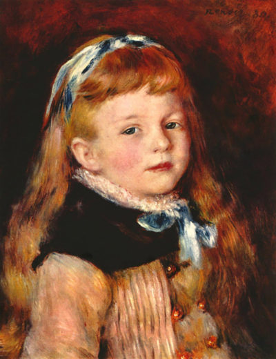 Pierre-Auguste Renoir Mademoiselle Grimprel with blue hair-band