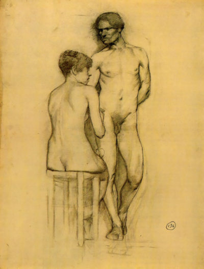 Henri de Toulouse-Lautrec Naked couple with woman sitting