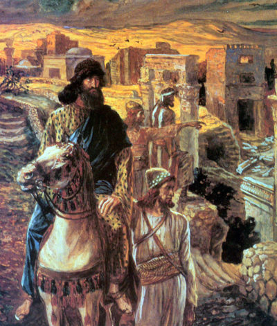 James Tissot Nehemiah sees the rubble in Jerusalem