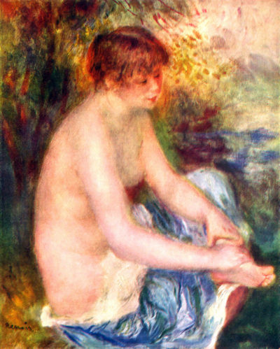 Pierre-Auguste Renoir Nude in blue