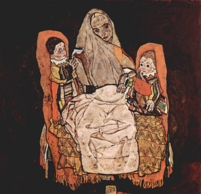 Egon Schiele Parent with two children (the mother)