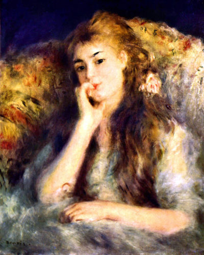 Pierre-Auguste Renoir Portrait of a girl in thoughts