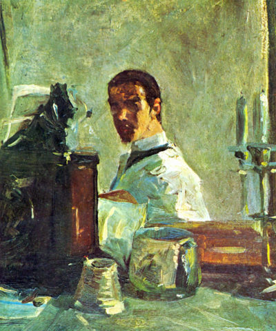 Henri de Toulouse-Lautrec Self Portrait looking in a Mirror