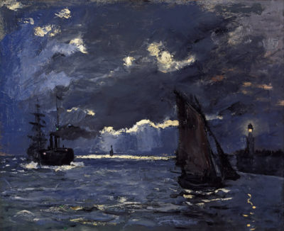 Claude Monet Shipping by Moonlight