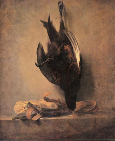 Jean Chardin Still Life with Dead Pheasant and Hunting bag