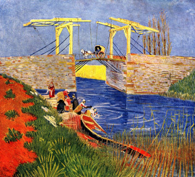 Vincent van Gogh The Langlois Bridge at Arles with Women Washing