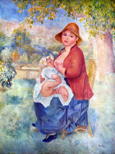 Pierre-Auguste Renoir The child at the chest maternity