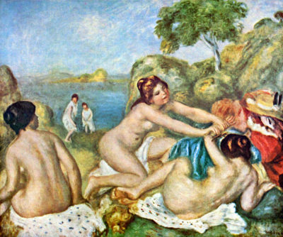 Pierre-Auguste Renoir Three bathing girls with crab
